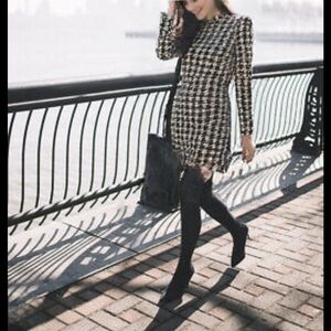 JUST TAYLOR Houndstooth Print Dress